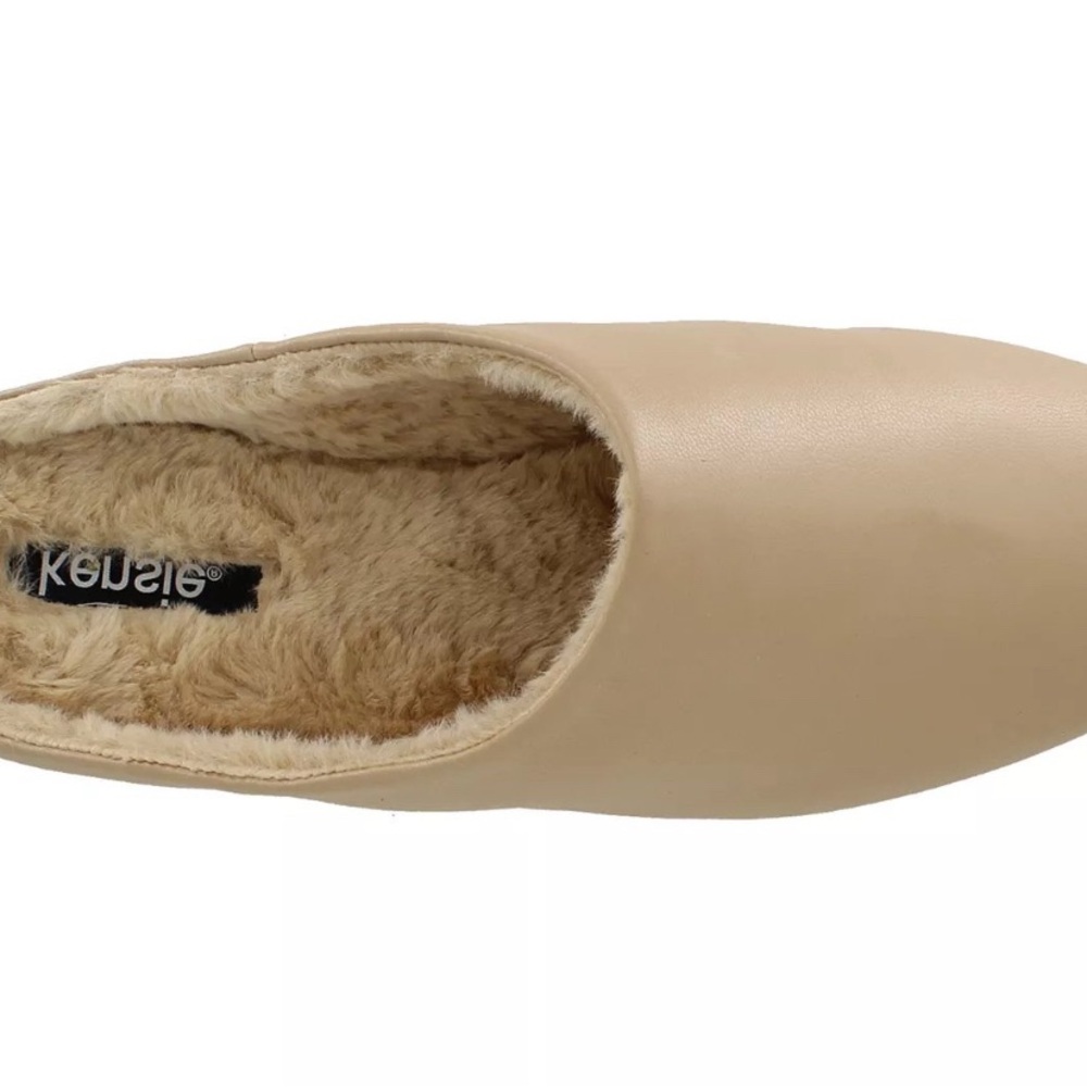 NIB Kensie Nathaly Beige Faux Fur Lined Mules 8.5